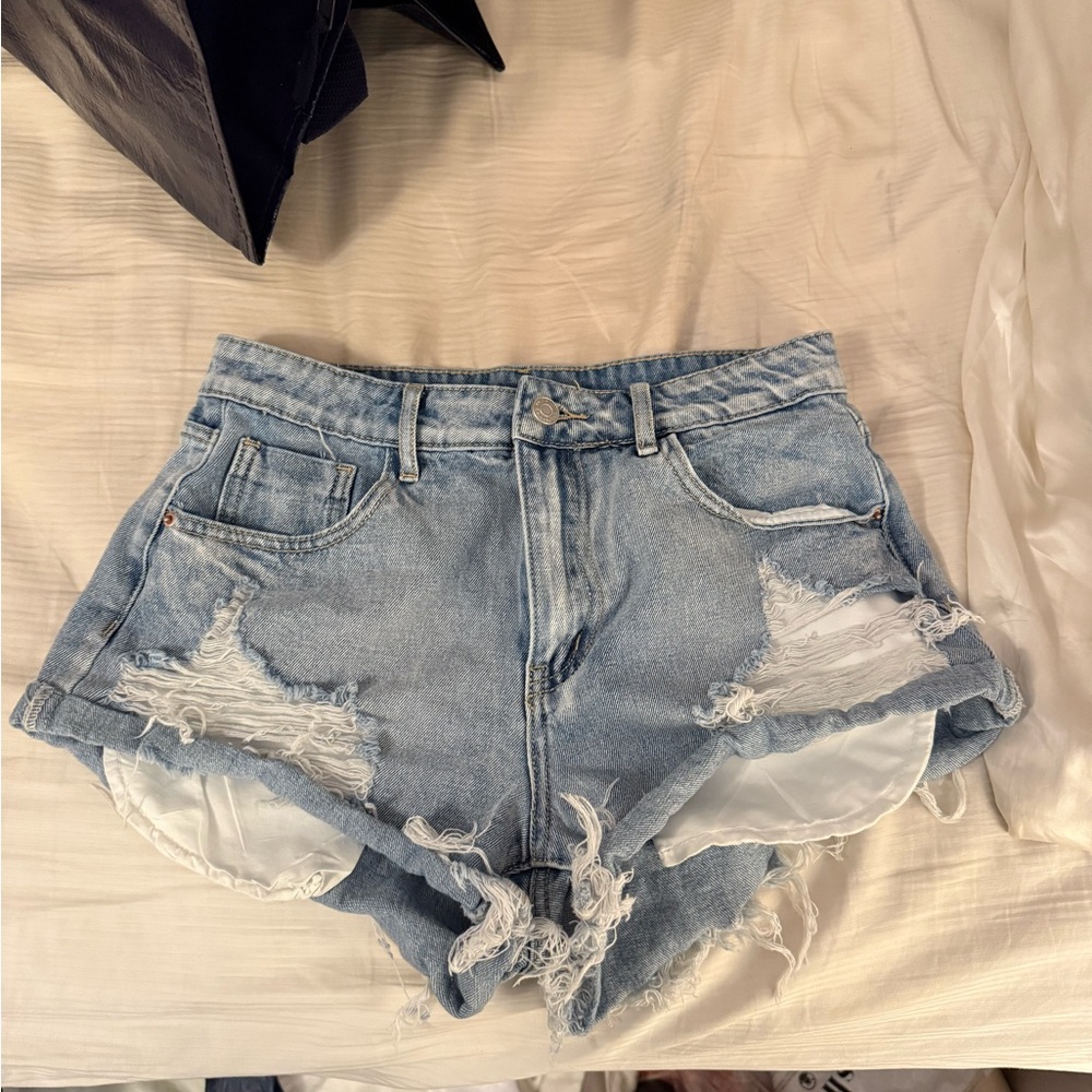 Distressed Jean Shorts